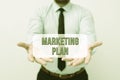 Conceptual display Marketing Plan. Business approach overall business strategy formed which they will implement