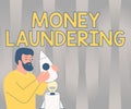 Conceptual display Money Laundering. Business approach concealment of the origins of illegally obtained money