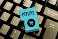 Conceptual display Offline. Business overview Not having directly connected to a computer or external network Abstract Royalty Free Stock Photo
