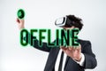 Conceptual display Offline. Business overview Not having directly connected to a computer or external network Royalty Free Stock Photo