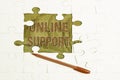 Conceptual display Online Support. Internet Concept Assist customers for their complain Electronic interaction Building Royalty Free Stock Photo