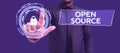 Conceptual display Open Source. Word for denoting software which original source code freely available Royalty Free Stock Photo