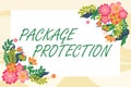 Conceptual display Package ProtectionWrapping and Securing items to avoid damage Labeled Box. Concept meaning Wrapping