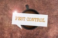 Conceptual display Pest Control. Concept meaning Killing destructive insects that attacks crops and livestock