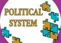 Conceptual display Political System. Word for the process for making official government decisions Creating New