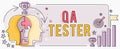 Conceptual display Qa Tester. Business approach Quality assurance of an on going project before implementation Two Heads Royalty Free Stock Photo