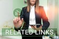 Conceptual display Related Links. Internet Concept Website inside a Webpage Cross reference Hotlinks Hyperlinks Royalty Free Stock Photo