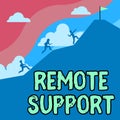 Sign displaying Remote Support. Word Written on help end-users to solve computer problems and issues remotely Royalty Free Stock Photo