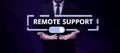 Conceptual display Remote Support. Concept meaning help end-users to solve computer problems and issues remotely Royalty Free Stock Photo