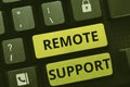 Conceptual display Remote Support. Word for help end-users to solve computer problems and issues remotely Royalty Free Stock Photo