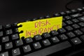 Text showing inspiration Risk Insurance. Concept meaning The possibility of Loss Damage against the liability coverage Royalty Free Stock Photo
