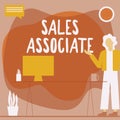 Conceptual display Sales Associate. Conceptual photo primary task is selling the company s is product or service Woman