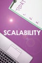 Conceptual display Scalability. Word for capable of being easily expanded or upgraded on demand