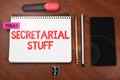 Conceptual display Secretarial StuffSecretary belongings Things owned by personal assistant. Conceptual photo Secretary