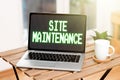 Conceptual display Site Maintenance. Business concept keeping the website secure updated running and bugfree Voice And