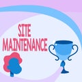 Conceptual display Site Maintenance. Business overview keeping the website secure updated running and bugfree Man Royalty Free Stock Photo