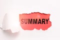 Conceptual display Summary. Concept meaning Brief Statement Abstract Synopsis Concise Abbreviated version Royalty Free Stock Photo