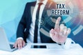 Conceptual display Tax Reform. Word Written on government policy about the collection of taxes with business owners Royalty Free Stock Photo