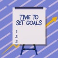 Conceptual display Time To Set Goals. Word Written on management tips Start training Eliminate bad habits Whiteboard Royalty Free Stock Photo