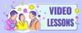 Conceptual caption Video Lessons. Business overview Online Education material for a topic Viewing and learning Multiple Royalty Free Stock Photo