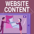 Conceptual display Website Content. Business idea Website Content Colleagues Building New Project Plans Presenting