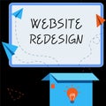 Conceptual display Website Redesign. Business concept modernize improver or evamp your website's look and feel