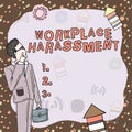 Conceptual display Workplace Harassment. Word for Different race gender age sexual orientation of workers