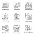 Pack Of Education Doodle Icons Royalty Free Stock Photo