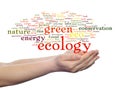 Conceptual ecology word cloud isolated Royalty Free Stock Photo