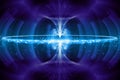 Conceptual fractal illustration of nuclear fusion, plasma reaction Royalty Free Stock Photo