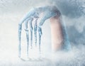 Conceptual Frozen hand background Royalty Free Stock Photo