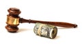 Gavel with money