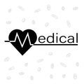 Conceptual graphic elaboration of the word medical, vector.