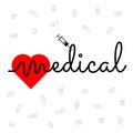 Conceptual graphic elaboration of the word medical, vector.