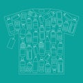 Conceptual graphic of a T-shirt made of recycled plastic bottle waste