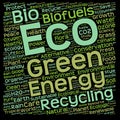 Conceptual green eco or ecology word cloud Royalty Free Stock Photo