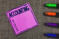 Conceptual hand writing showing Accounting. Business photo showcasing Process Work of keeping and analyzing financial