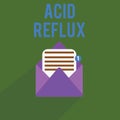 Conceptual hand writing showing Acid Reflux. Business photo text Condition where acid backs up from the stomach to the