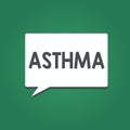 Conceptual hand writing showing Asthma. Business photo text Respiratory condition marked by spasms in the bronchi of the