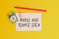 Conceptual hand writing showing Basic And Simple Idea. Business photo showcasing Plain Mental Images or Suggestions a