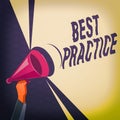 Conceptual hand writing showing Best Practice. Business photo text Selective Focus Proven Ideas for Success and Royalty Free Stock Photo