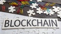 Conceptual hand writing showing Blockchain