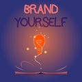 Conceptual hand writing showing Brand Yourself. Business photo showcasing Develop a unique professional identity Personal product Royalty Free Stock Photo