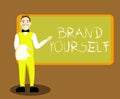 Conceptual hand writing showing Brand Yourself. Business photo showcasing Develop a unique professional identity Personal product Royalty Free Stock Photo