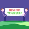 Conceptual hand writing showing Brand Yourself. Business photo showcasing Develop a unique professional identity Personal product Royalty Free Stock Photo