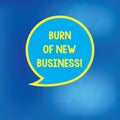 Conceptual hand writing showing Burn Of New Business. Business photo showcasing Amount of monthly cash money the company Royalty Free Stock Photo