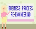 Conceptual hand writing showing Business Process Re Engineering. Business photo showcasing the analysis and design of Royalty Free Stock Photo