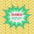 Conceptual hand writing showing Business Statistic. Business photo showcasing science of accurate and very quick decision makings