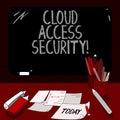 Conceptual hand writing showing Cloud Access Security. Business photo showcasing protect cloudbased systems, data and Royalty Free Stock Photo