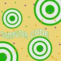 Conceptual hand writing showing Computer Code. Business photo showcasing Set of instructions forming a computer program to execute